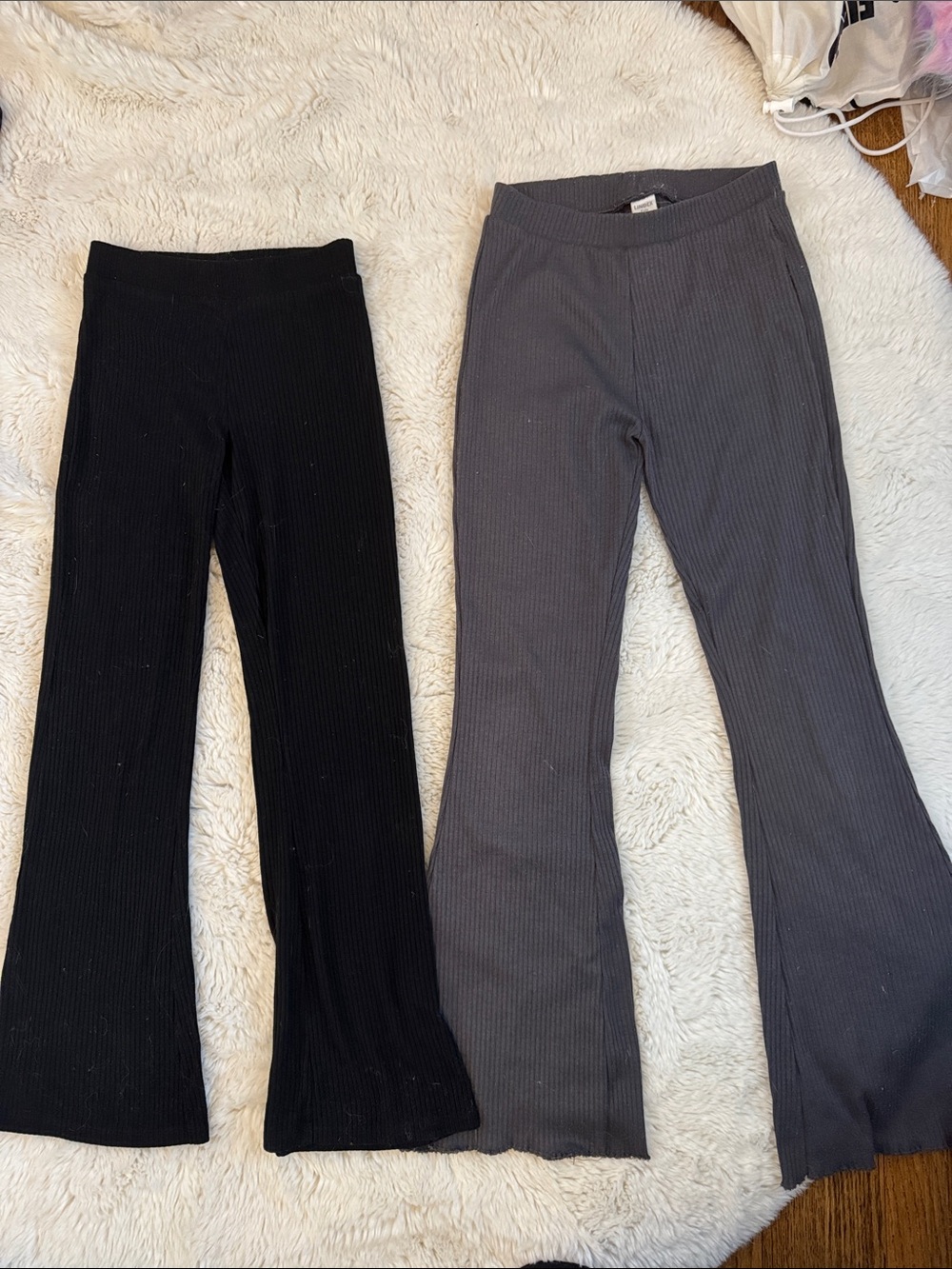 H&M and Lindex Girls Black Flare Leggings - Black & Gray